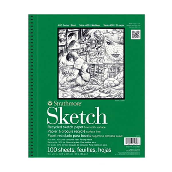 11 by 14 Strathmore 400 series recycled sketch pad.